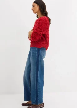 bonprix Nachhaltigere Materialien|Pullover & Strickjacken|Grobstrick-Pullover mit Fransen chillirot