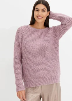bonprix Bekleidung·Umstandsmode|Bekleidung·Jeans|Grobstrickpullover mit Glanzgarn aschrosa