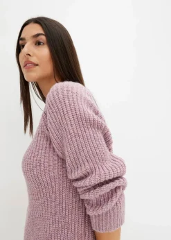 bonprix Bekleidung·Umstandsmode|Bekleidung·Jeans|Grobstrickpullover mit Glanzgarn aschrosa