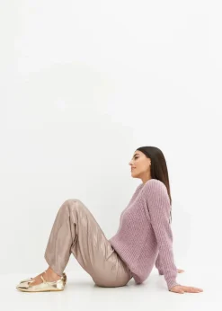 bonprix Bekleidung·Umstandsmode|Bekleidung·Jeans|Grobstrickpullover mit Glanzgarn aschrosa