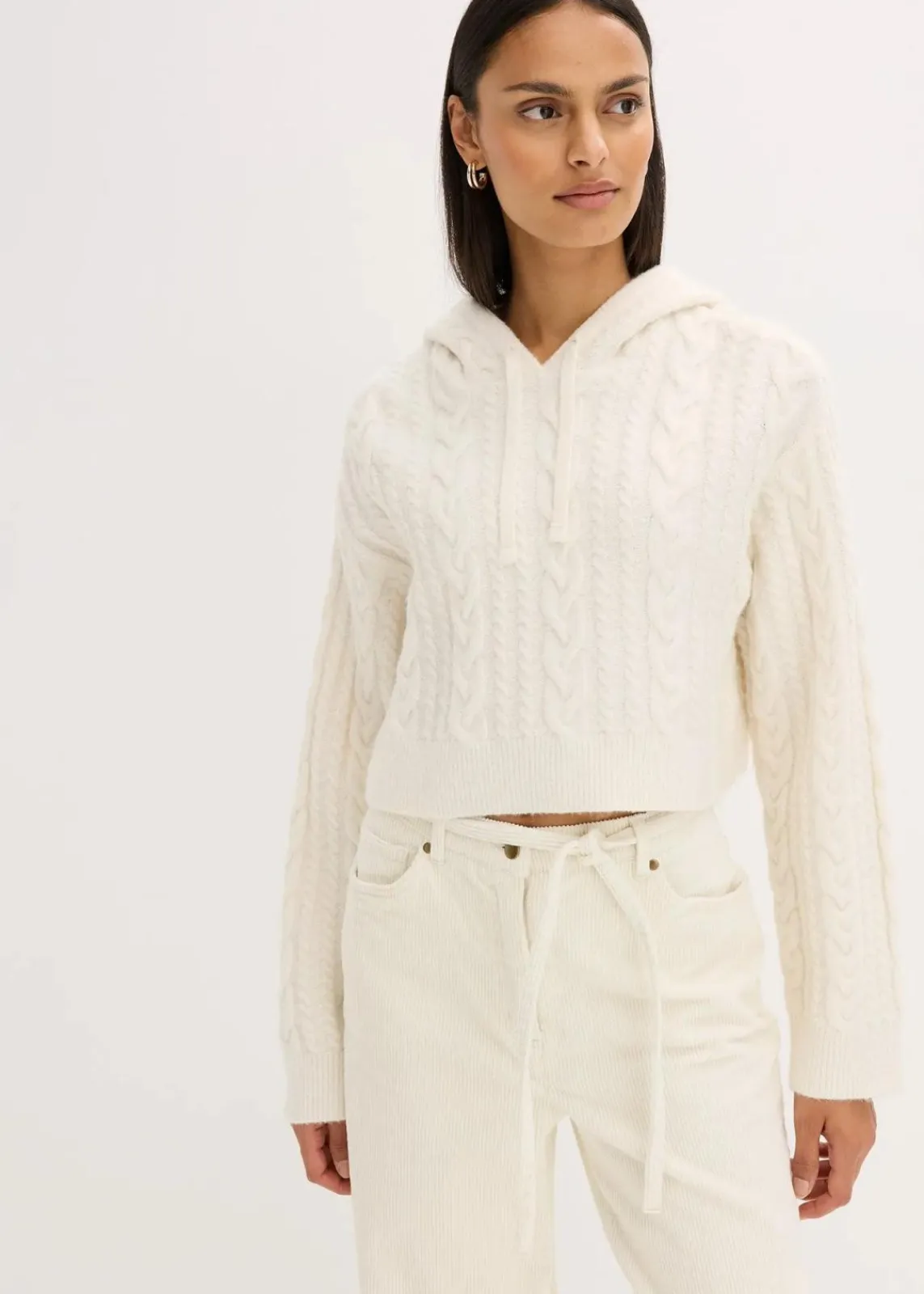 Grobstrick-Pullover mit Kapuze|bonprix Outlet