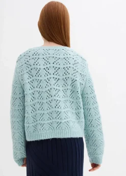 Grobstrick-Pullover mit Lochstickerei|bonprix Online
