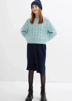 Grobstrick-Pullover mit Lochstickerei|bonprix Online