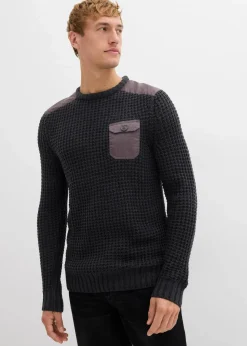 Grobstrick-Pullover mit Pattentasche|bonprix Sale