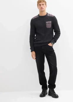 Grobstrick-Pullover mit Pattentasche|bonprix Sale