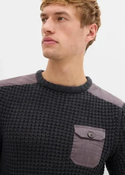 Grobstrick-Pullover mit Pattentasche|bonprix Sale