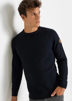 Grobstrick-Pullover mit recycelter Baumwolle|bonprix New