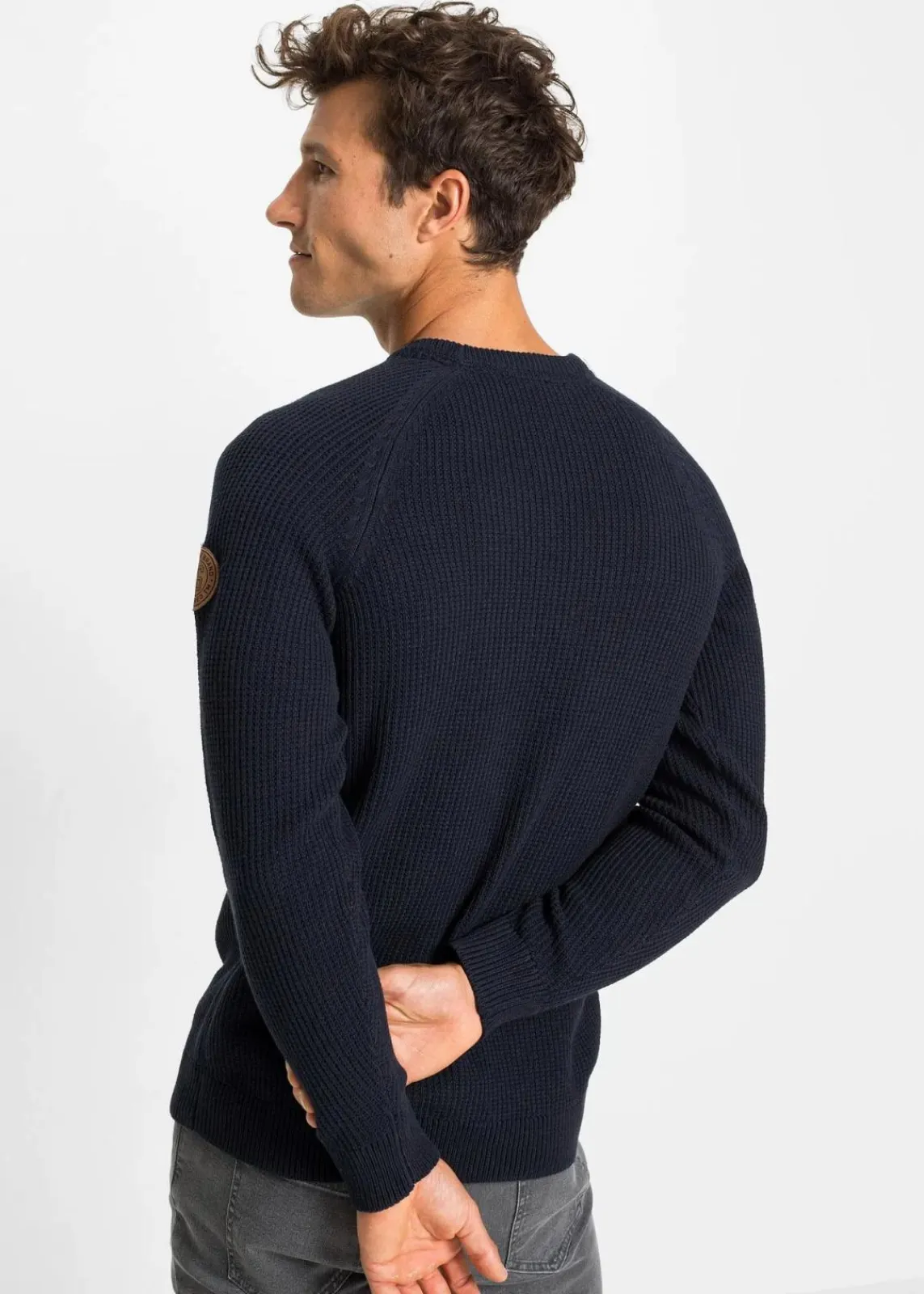 Grobstrick-Pullover mit recycelter Baumwolle|bonprix New