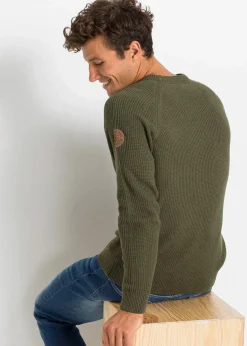 Grobstrick-Pullover mit recycelter Baumwolle|bonprix New