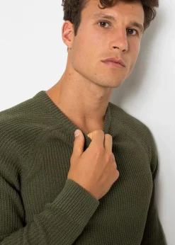 Grobstrick-Pullover mit recycelter Baumwolle|bonprix New