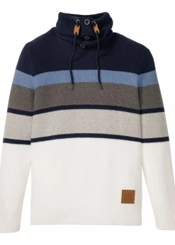 Grobstrickpullover mit Schlauchkragen aus reiner Baumwolle|bonprix Online