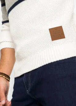 Grobstrickpullover mit Schlauchkragen aus reiner Baumwolle|bonprix Online