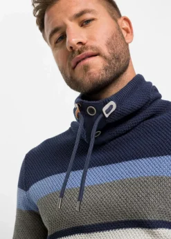 Grobstrickpullover mit Schlauchkragen aus reiner Baumwolle|bonprix Online