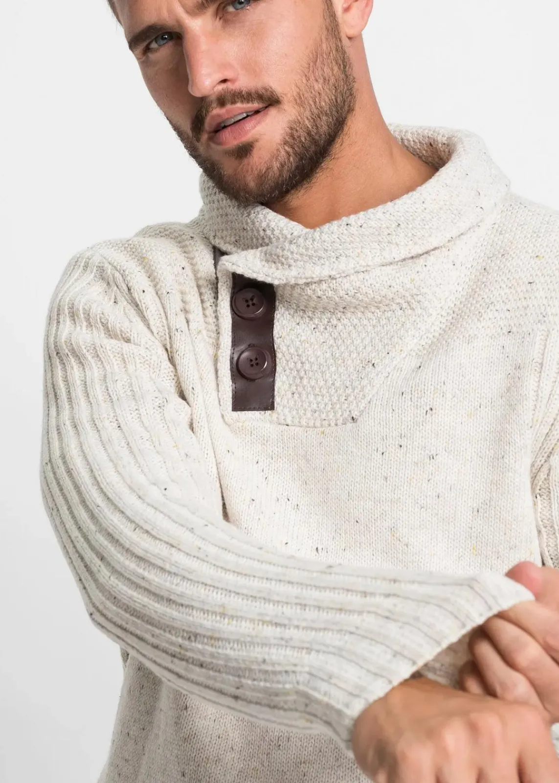 Grobstrick-Pullover mit Schalkragen|bonprix Clearance