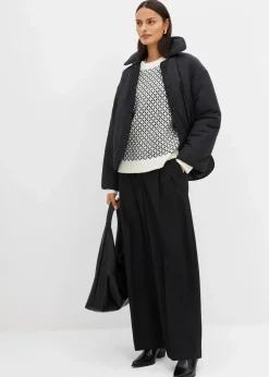 bonprix Bekleidung·Umstandsmode|Bekleidung·Jeans|Grobstrick-Pullover mit Wollanteil schwarz/wollweiß graphisch