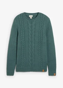 Grobstrick-Pullover mit Zopfmuster|bonprix Clearance