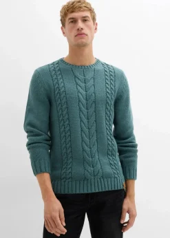 Grobstrick-Pullover mit Zopfmuster|bonprix Clearance