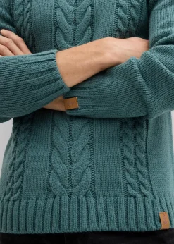 Grobstrick-Pullover mit Zopfmuster|bonprix Clearance