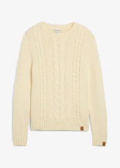 Grobstrick-Pullover mit Zopfmuster|bonprix Sale