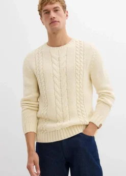 Grobstrick-Pullover mit Zopfmuster|bonprix Sale