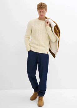 Grobstrick-Pullover mit Zopfmuster|bonprix Sale