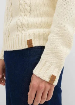 Grobstrick-Pullover mit Zopfmuster|bonprix Sale