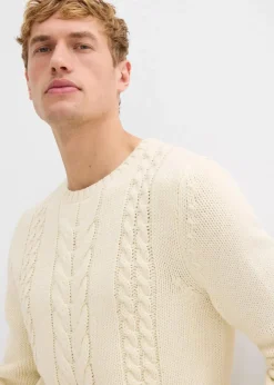 Grobstrick-Pullover mit Zopfmuster|bonprix Sale