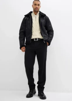 bonprix Große Größen|Pullover & Strickjacken|Grobstrick-Troyer mit Zopfmuster aus weichem Baumwollmix natur