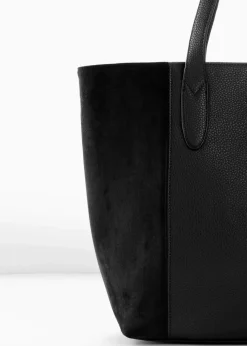 bonprix Taschen|Großer Shopper im Materialmix schwarz