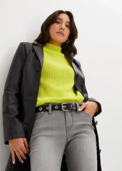 bonprix Gürtel|Schuhe & Accessoires In Spezialgrößen·Gürtel|Gürtel mit Metallösen schwarz/silberfarben