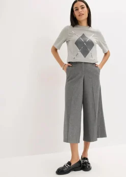 Halbarmshirt mit Pailetten und Druck|bonprix