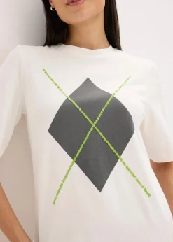 Halbarmshirt mit Pailetten und Druck|bonprix New