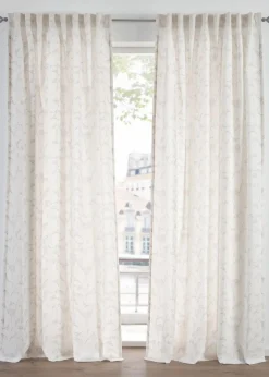 bonprix Gardinen|Halbtransparente Gardinen, auch in extra lang (2er Pack) creme/grau