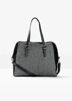 bonprix Taschen|Handtasche schwarz/grau