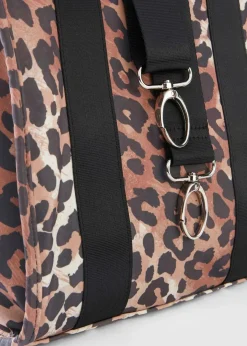 bonprix Taschen|Handtasche schwarz/beige leo bedruckt