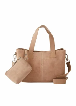 bonprix Taschen|Handtasche aus Veloursleder camel