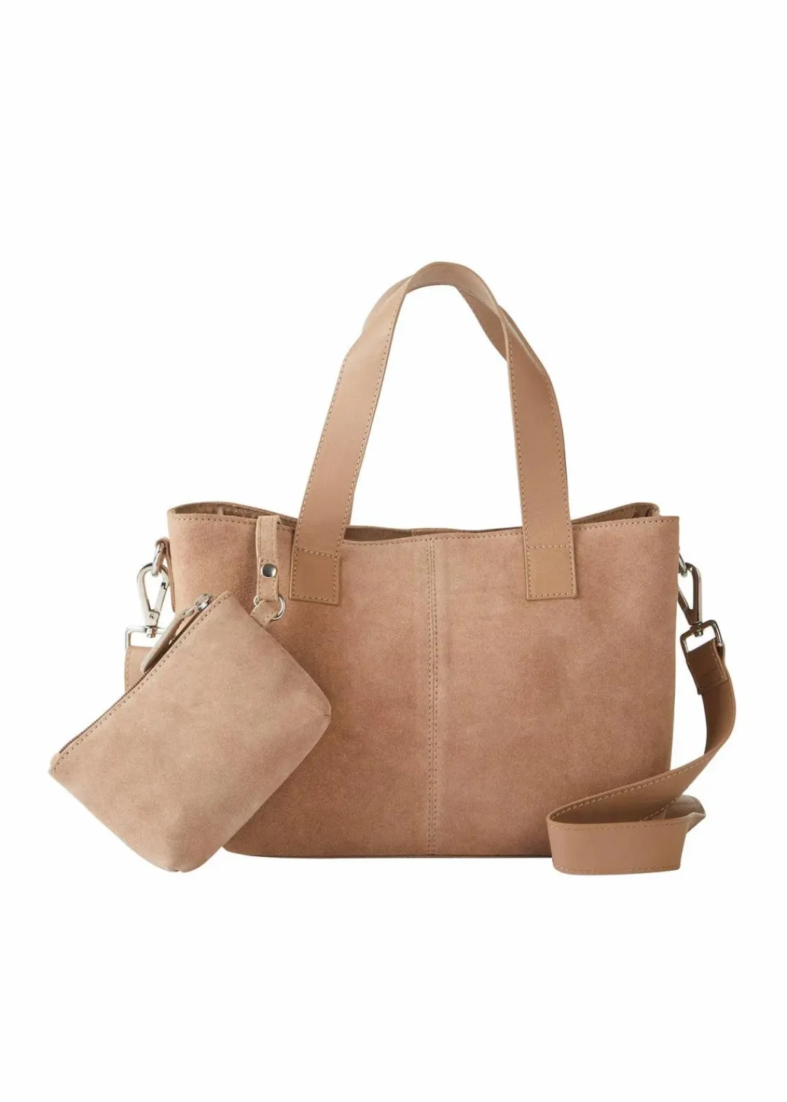 bonprix Taschen|Handtasche aus Veloursleder camel