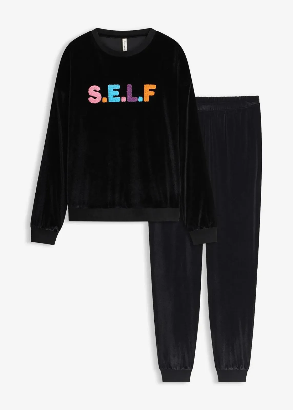 bonprix Wäsche·Homewear|Wäsche·Nachtwäsche|Hausanzug aus Samt schwarz