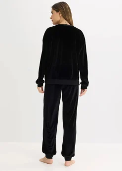 bonprix Wäsche·Homewear|Wäsche·Nachtwäsche|Hausanzug aus Samt schwarz
