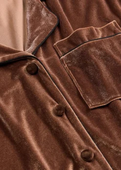 bonprix Wäsche·Homewear|Wäsche·Nachtwäsche|Hausanzug aus Samt maronenbraun