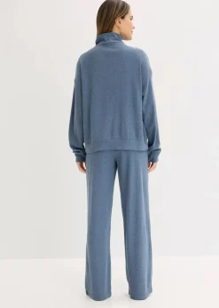 bonprix Wäsche·Homewear|Wäsche·Nachtwäsche|Hausanzug aus softem Waffeljersey dunkelblau meliert