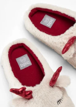 bonprix Hausschuhe|Schuhe & Accessoires In Spezialgrößen·Schuhe In Übergröße|Hausschuhe beige/rot