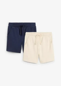 bonprix Jungen 2-8 Jahre·Mehrfachpacks|Jungen 2-8 Jahre·Shorts|Heavy-Jersey-Shorts (2er Pack) mit Baumwolle dunkelblau+naturbeige