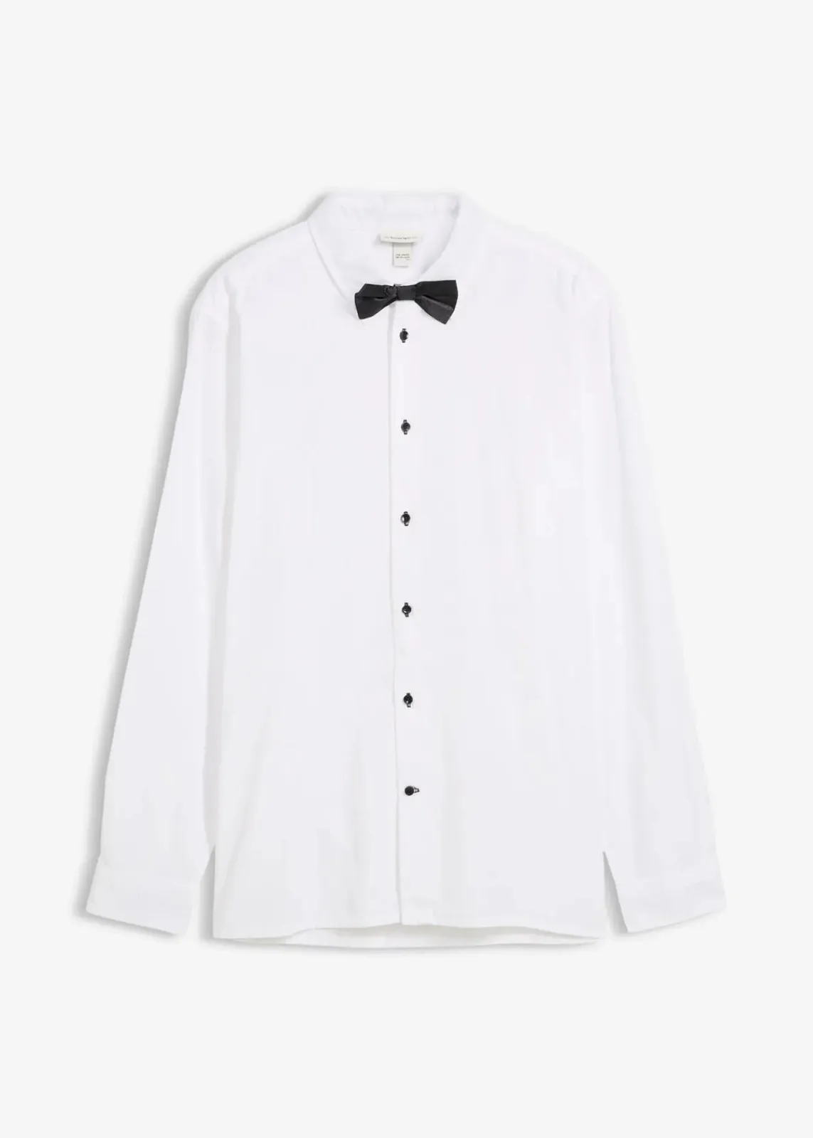 bonprix Große Größen|Anzüge & Sakkos|Hemd und Fliege (2-tlg.Set) aus reiner Bio-Baumwolle, Regular Fit weiß