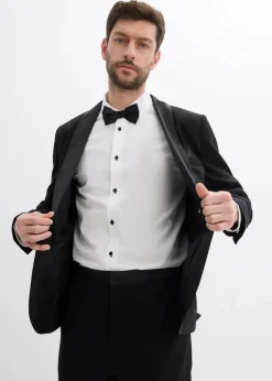 bonprix Große Größen|Anzüge & Sakkos|Hemd und Fliege (2-tlg.Set) aus reiner Bio-Baumwolle, Regular Fit weiß