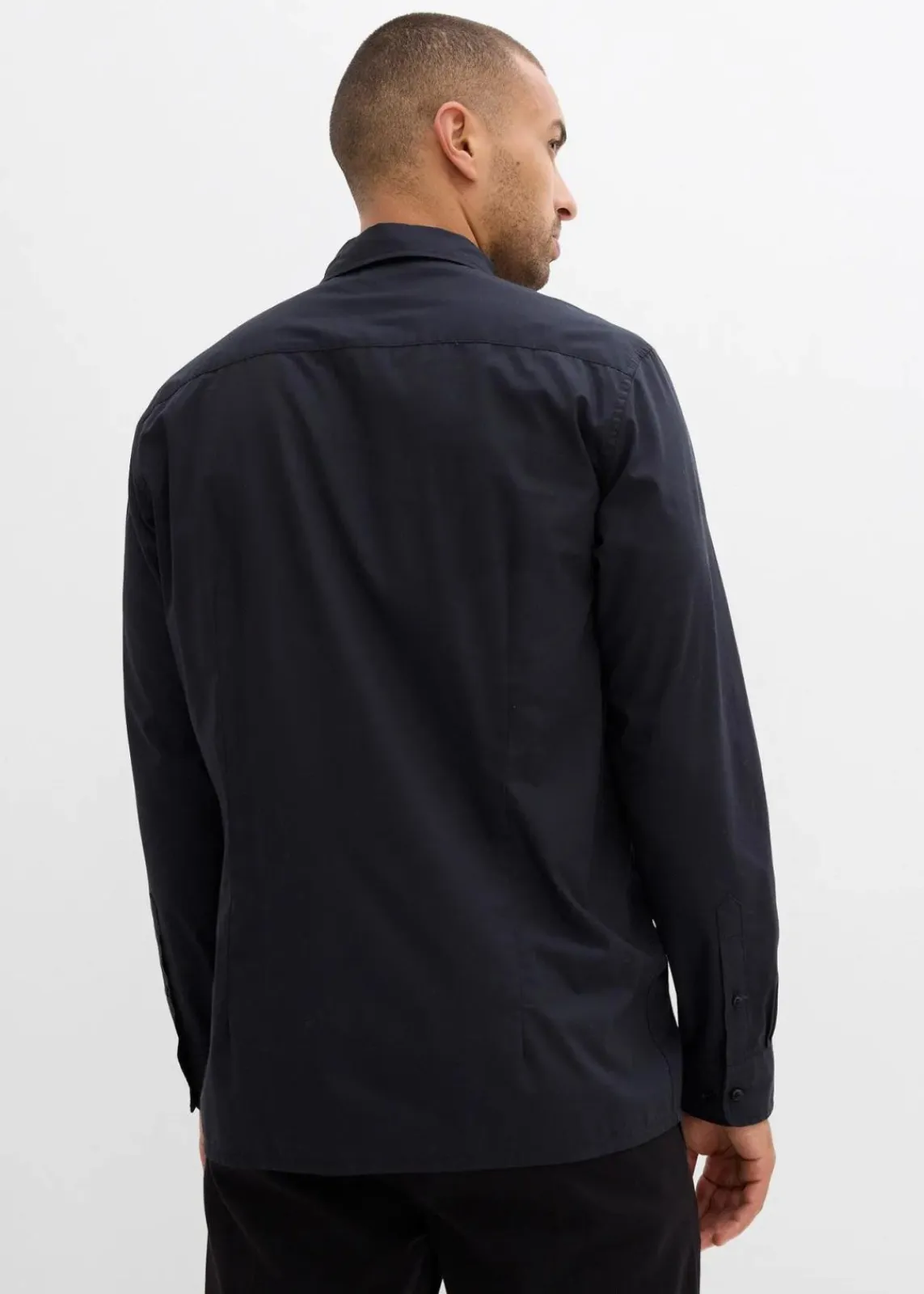 bonprix Hemden|Anzüge & Sakkos|Hemd und Fliege (2-tlg.Set) aus reiner Bio-Baumwolle, Regular Fit schwarz