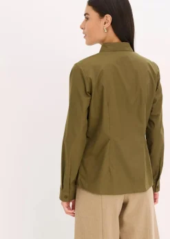 bonprix Blusen & Tuniken|Bekleidung·Jacken & Mäntel|Hemdbluse erdoliv