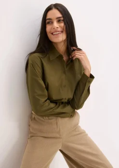 bonprix Blusen & Tuniken|Bekleidung·Jacken & Mäntel|Hemdbluse erdoliv