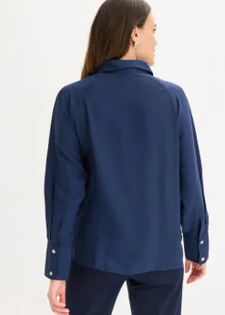 bonprix Bekleidung·Jacken & Mäntel|Blusen & Tuniken|Hemdbluse dunkelblau