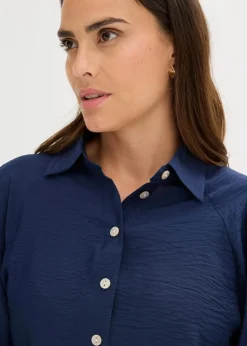 bonprix Bekleidung·Jacken & Mäntel|Blusen & Tuniken|Hemdbluse dunkelblau